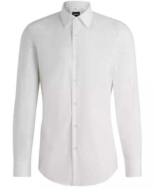 Men's Stretch-Cotton Poplin Slim-Fit Dress Shirt