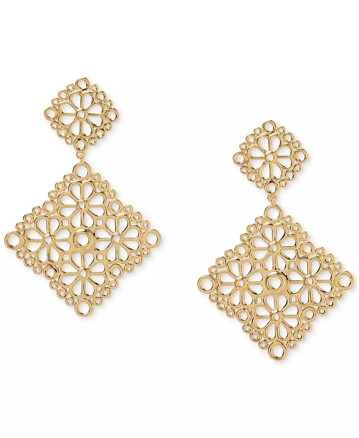 Spade Flower Lace Drop Earrings