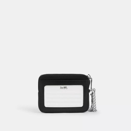 Coach Outlet Zip Card Case With Heart Bolt Print