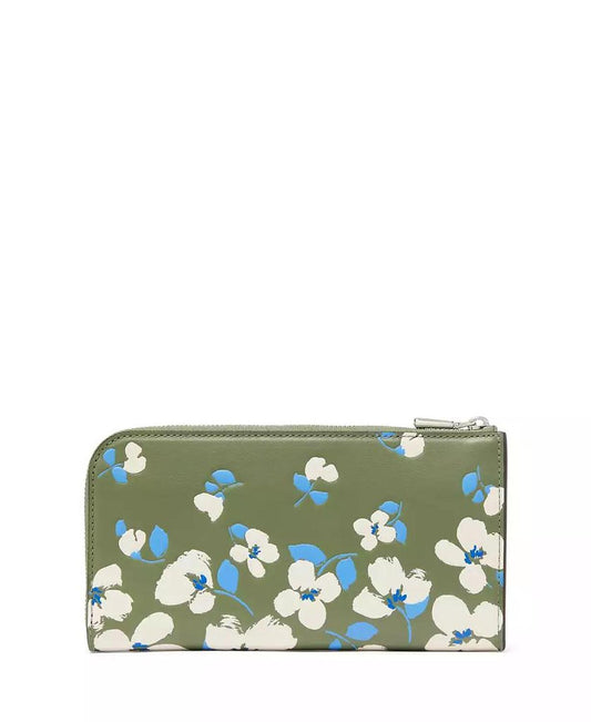 Devin Painterly Bouquet Zip Around Continental Wallet