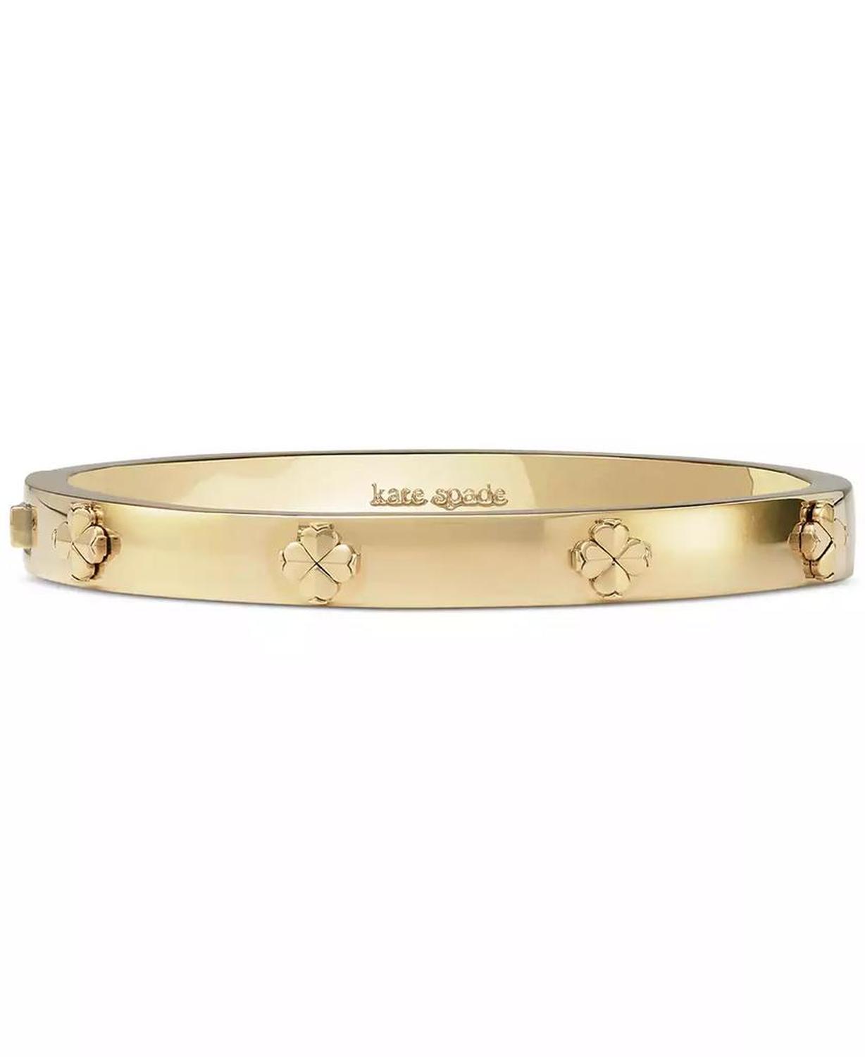 Spade Flower Hinge Bangle Bracelet