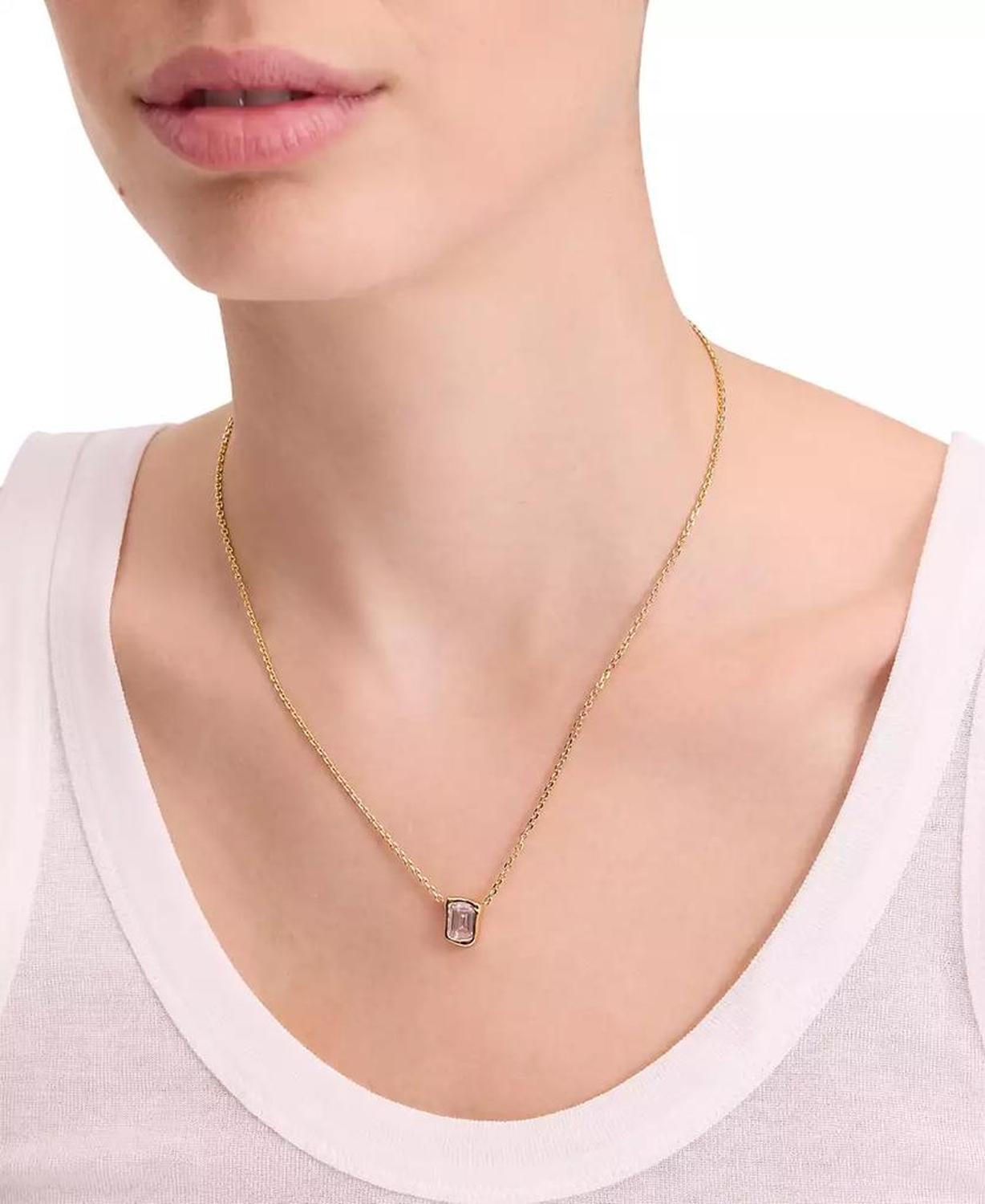 Cubic Zirconia Pendant Necklace, 16" + 3" extender