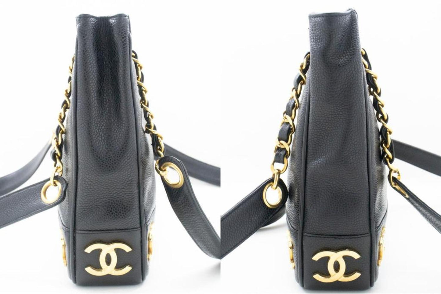 Chanel Triple Coco Leather Shoulder Bag (Pre-Owned)