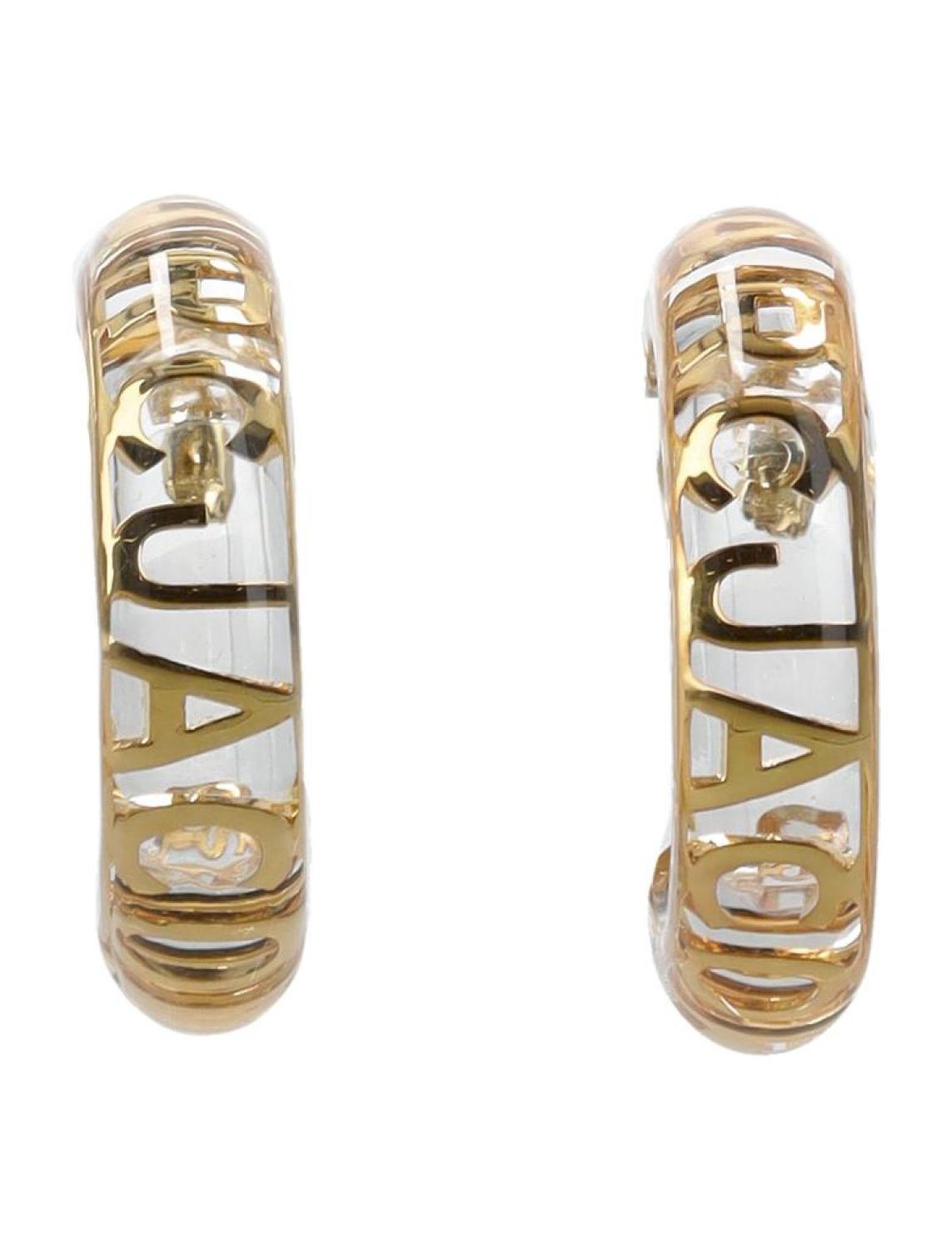 Marc Jacobs Logo Plaque Hoop Earrings