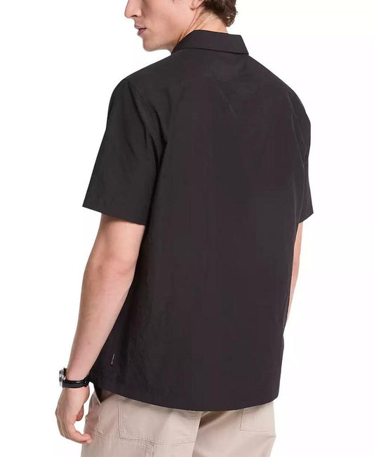 Men's Relaxed Fit Short Sleeve Crinkle Popover Shirt