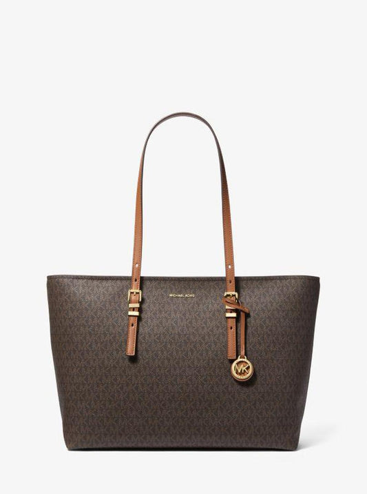 Quinn Large Signature Logo and Leather Tote Bag