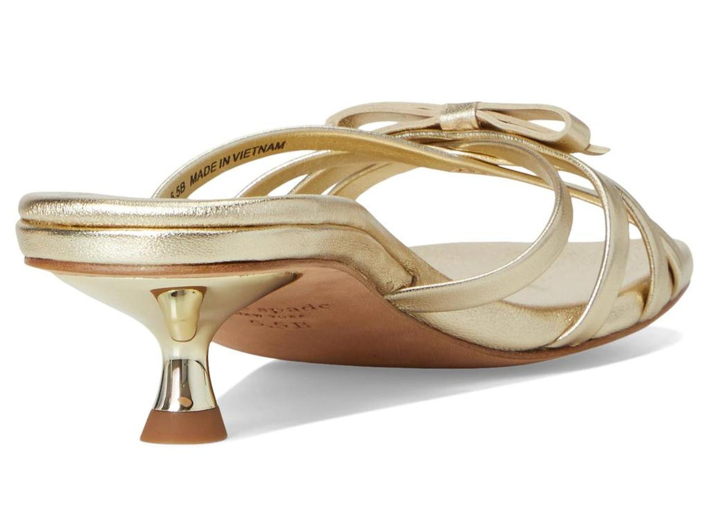 Carolina Metallic Leather Kitten Heel Sandal