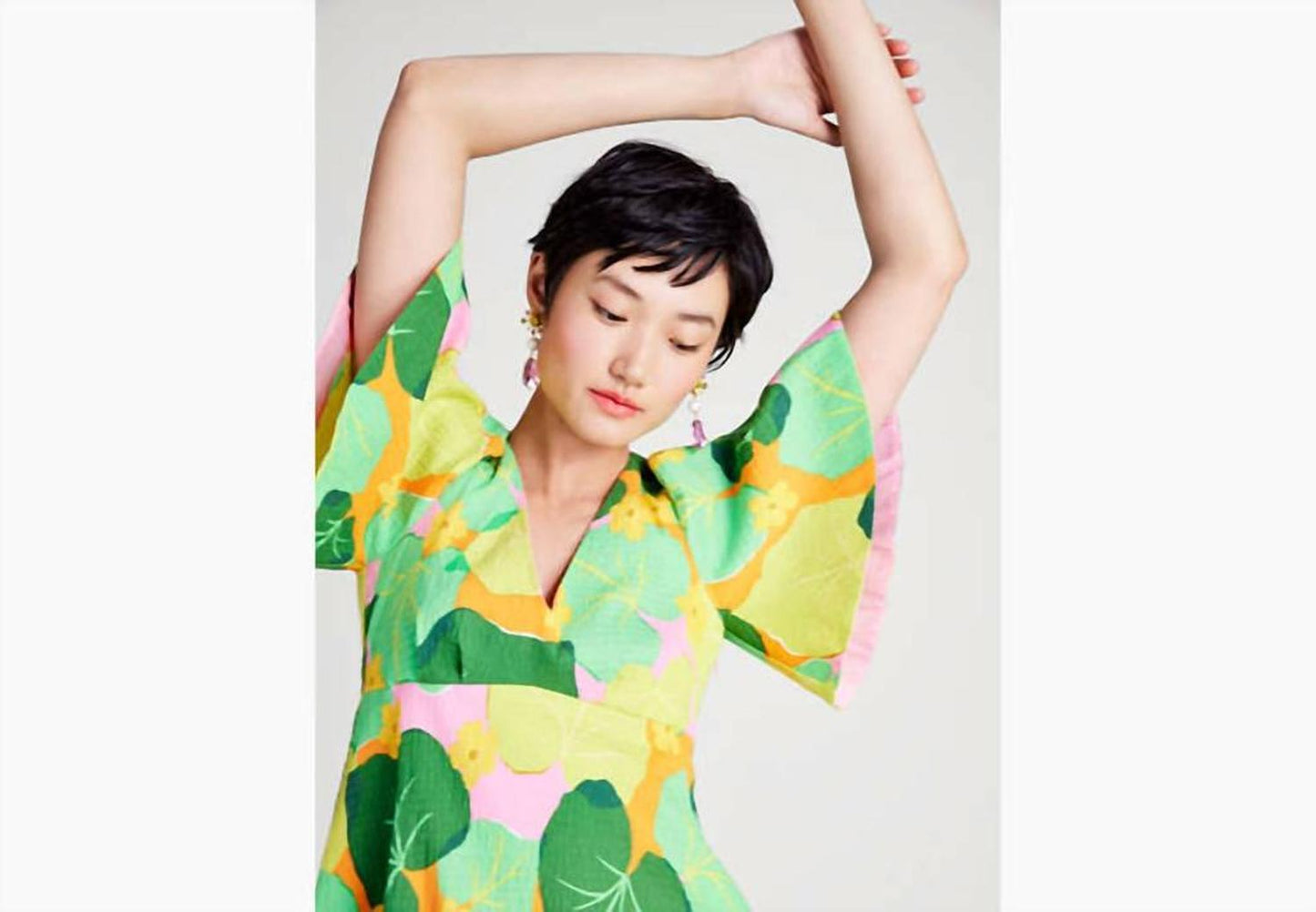 Cucumber Floral Swing Dress In Multi