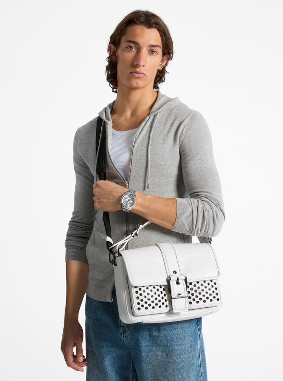Colby Medium Grommeted Leather Messenger Bag