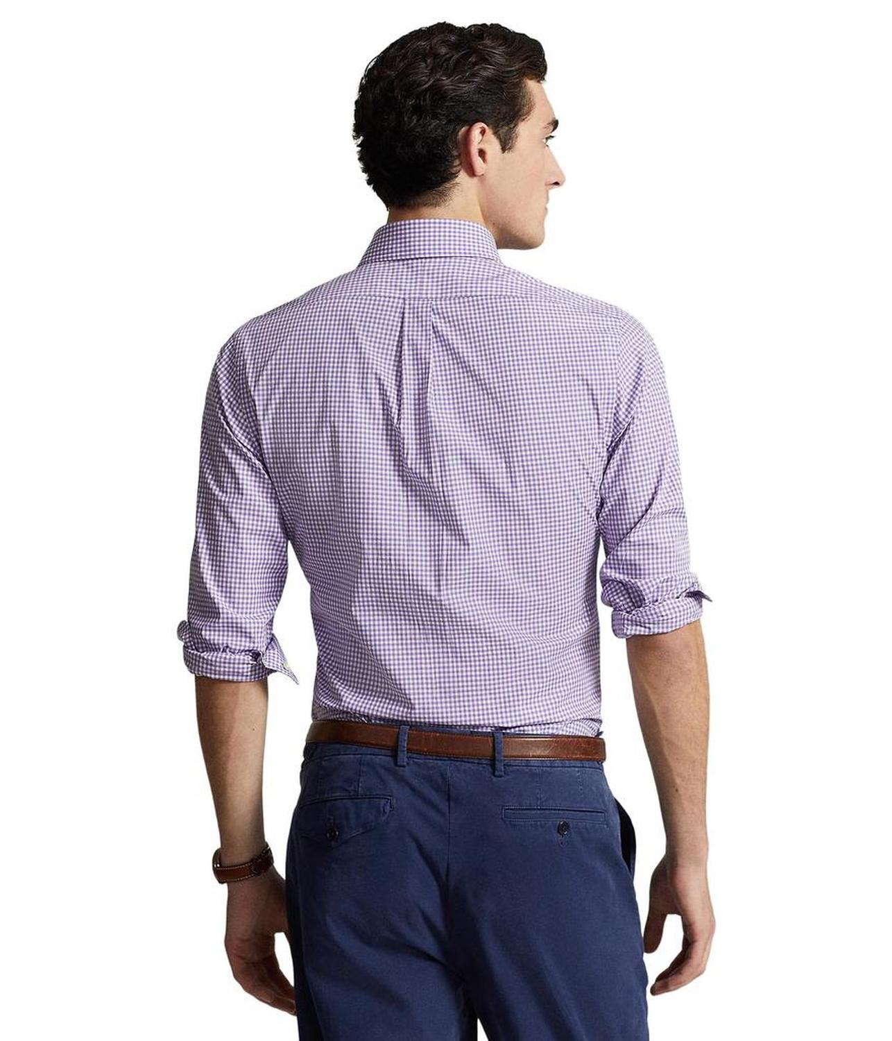 Classic Fit Gingham Stretch Poplin Shirt