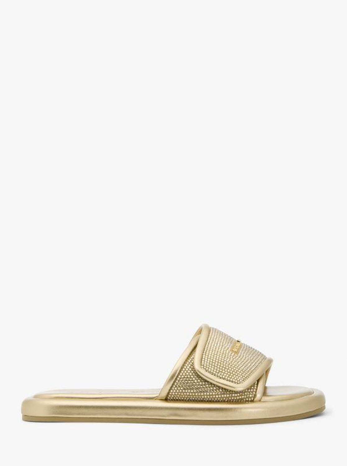 Suki Embellished Metallic Slide Sandal