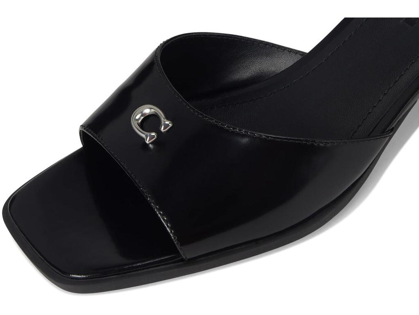Sculpted C Leather Block Heel Sandals