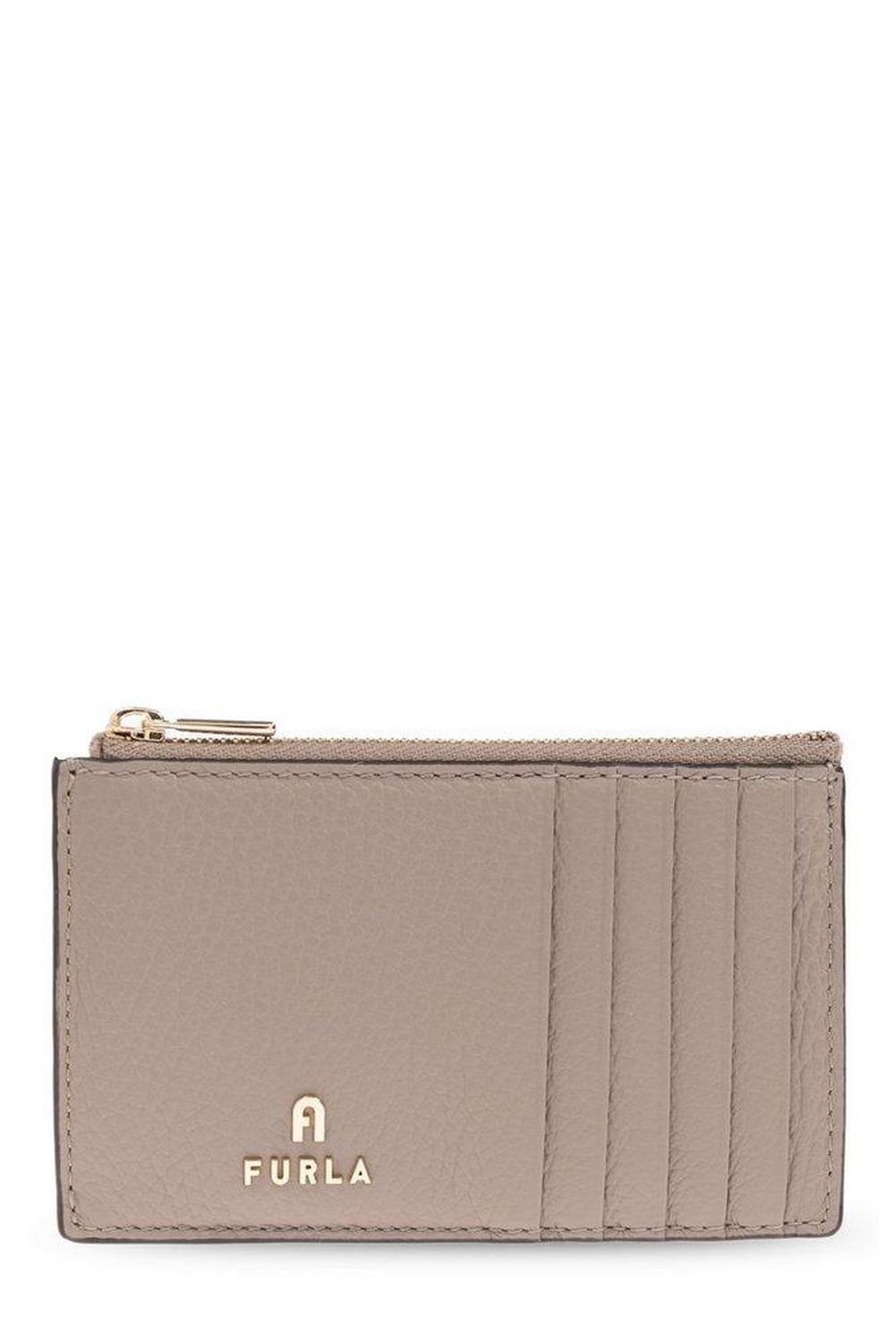 Furla Camelia Logo Plaque Zip-Up Medium Card Case
