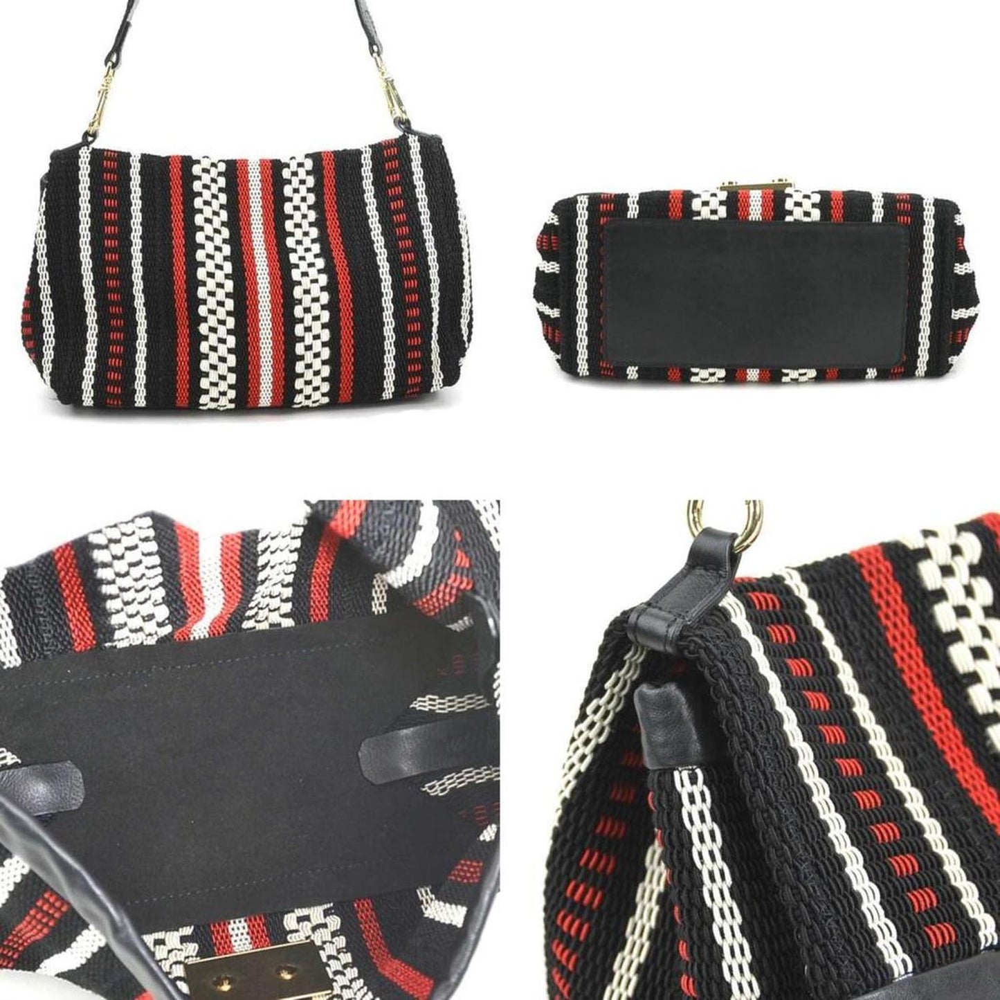ivory Color Nylon Cotton Leather Shoulder Bag (Pre-Owned)