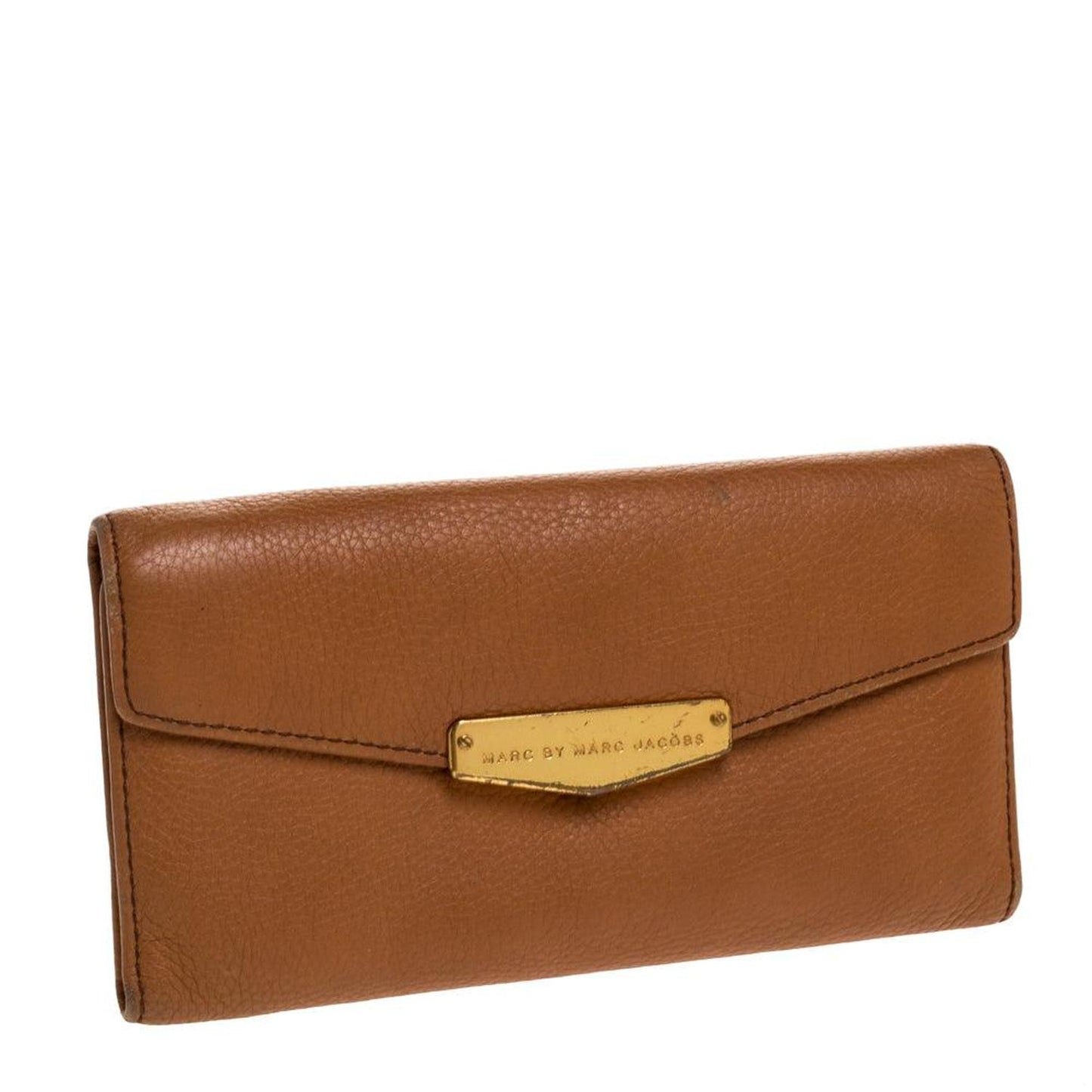 Marc By Marc Jacobs Tan Soft Leather Flap Trifold Continental Wallet