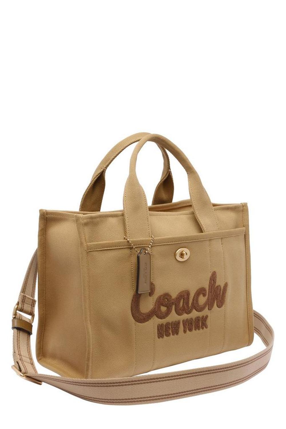 Coach Logo Flocked Zip-Up Tote Bag