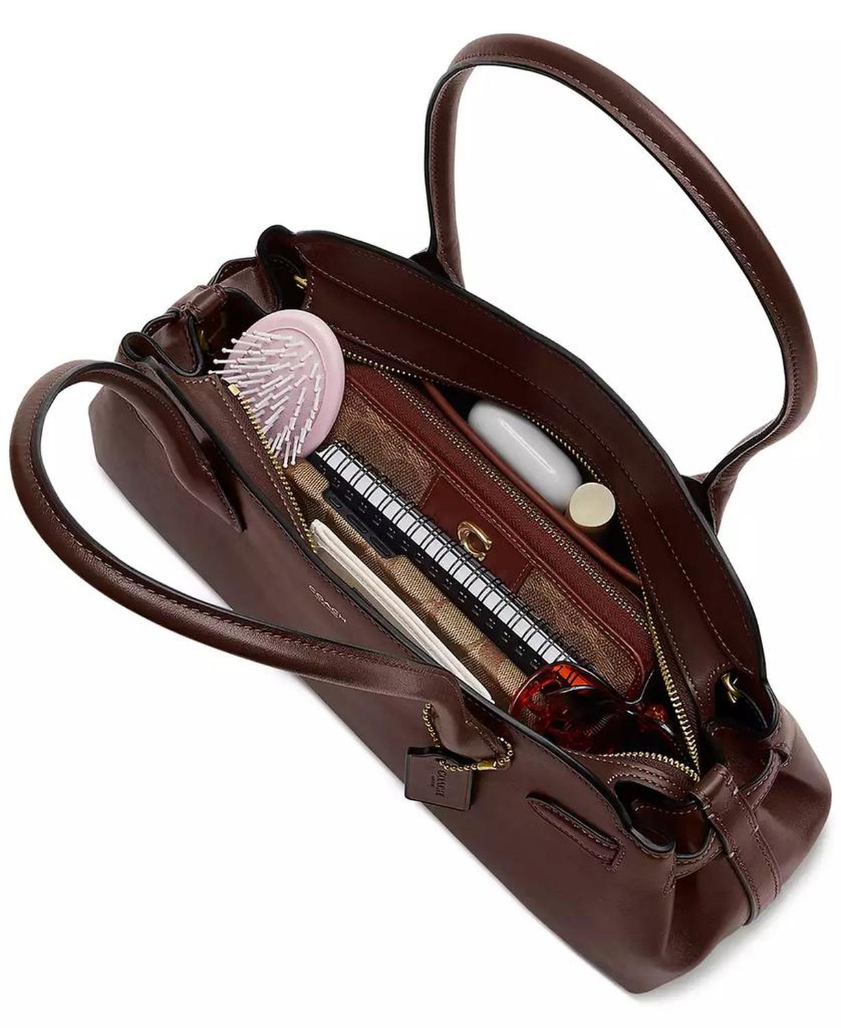Glazed Leather Empire Carryall 34