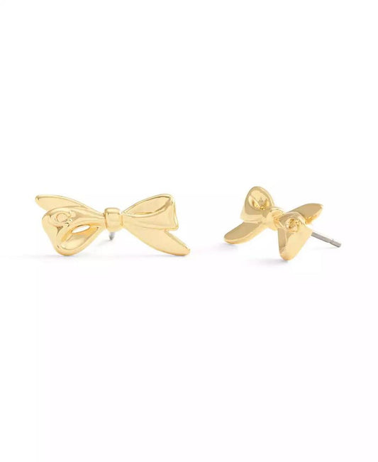 Gold Signature Mini Bow Stud Earrings