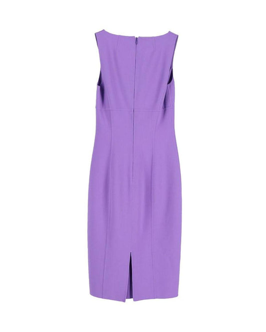 Sleeveless Shift Dress in Purple Wool