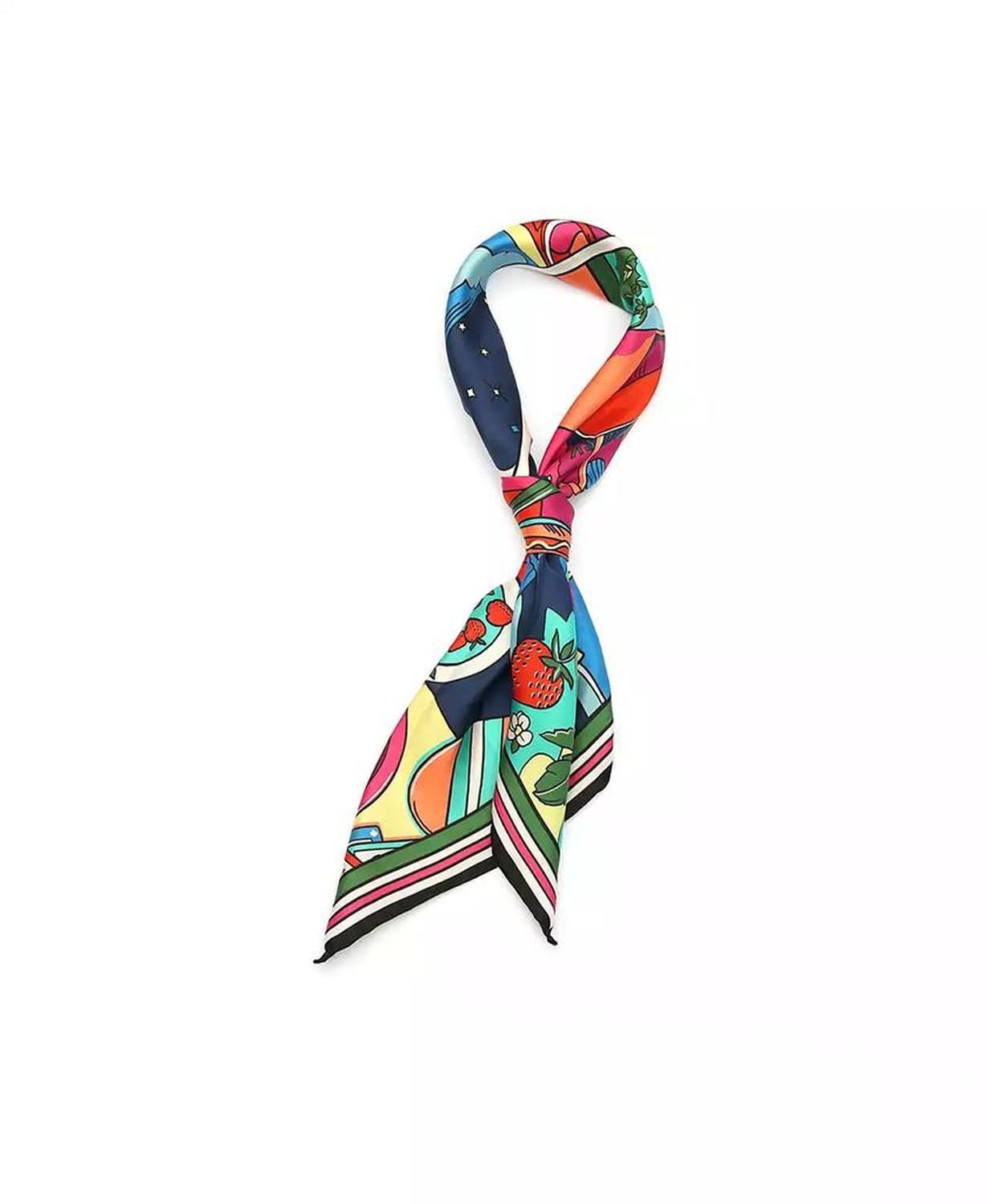 Women's Summer Scene Silk Square Scarf