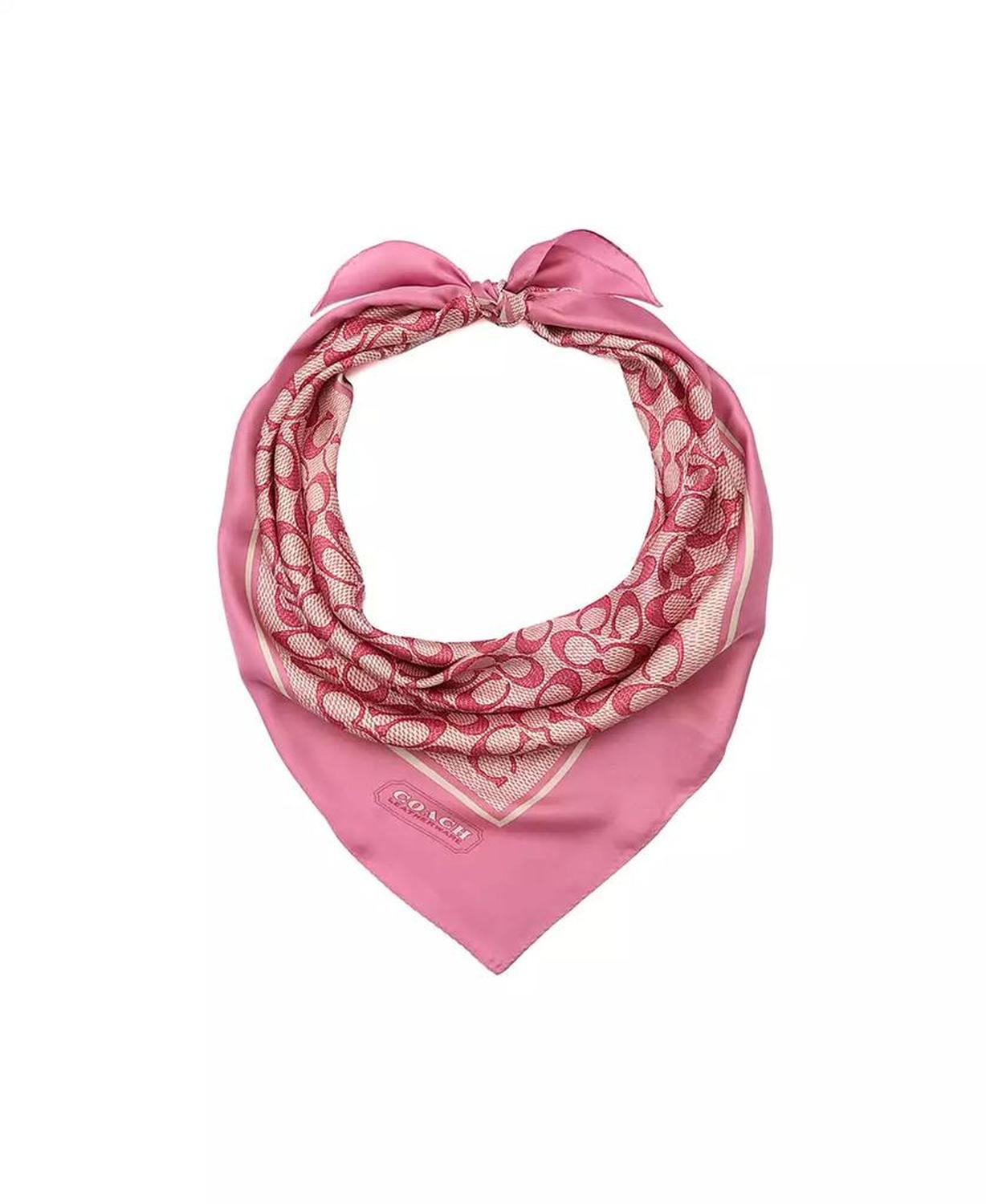 Textured Signature Print Silk Square Scarf