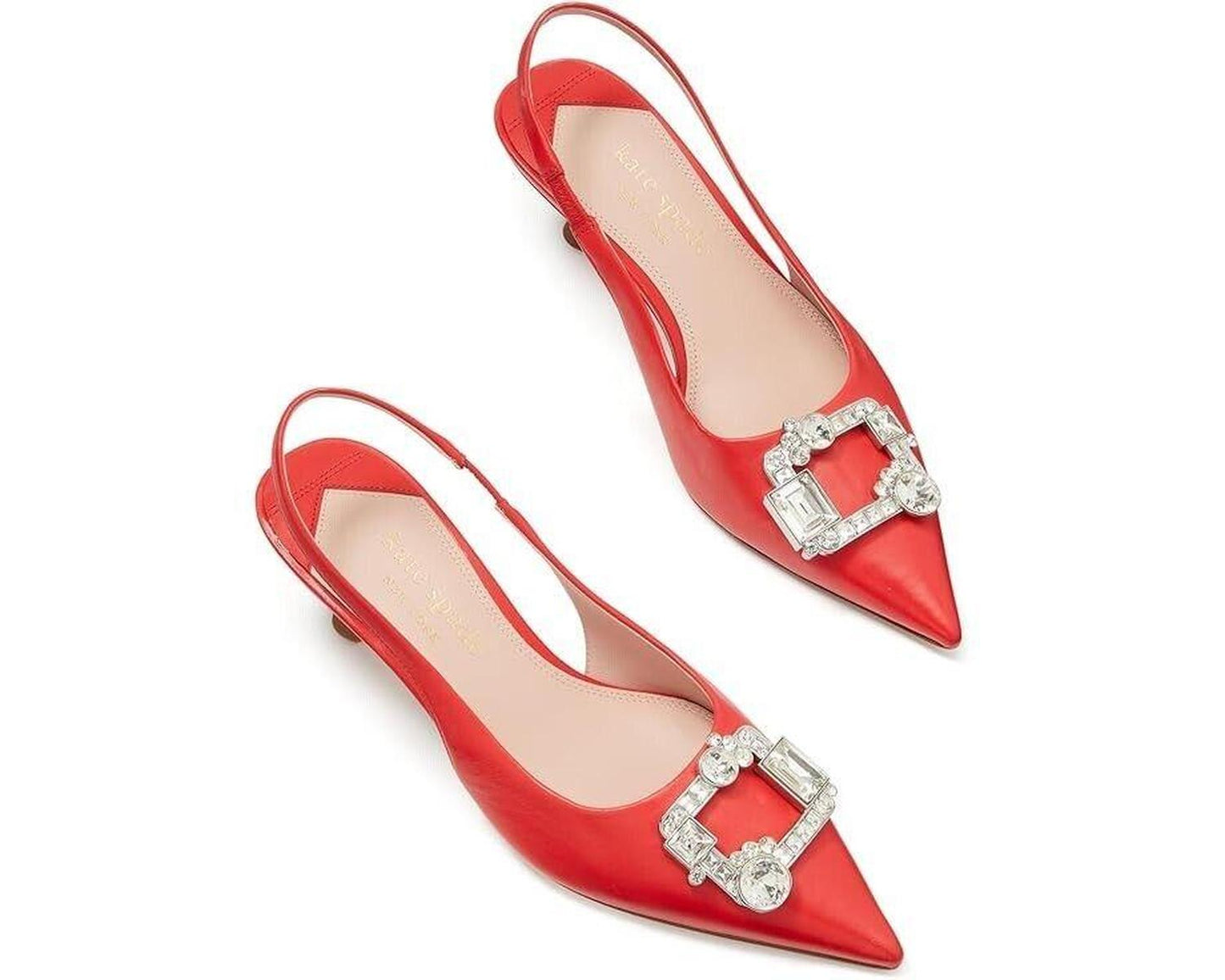 Renata Pump Women's US 7 Red Slingback Kitten Heels ZPO2577