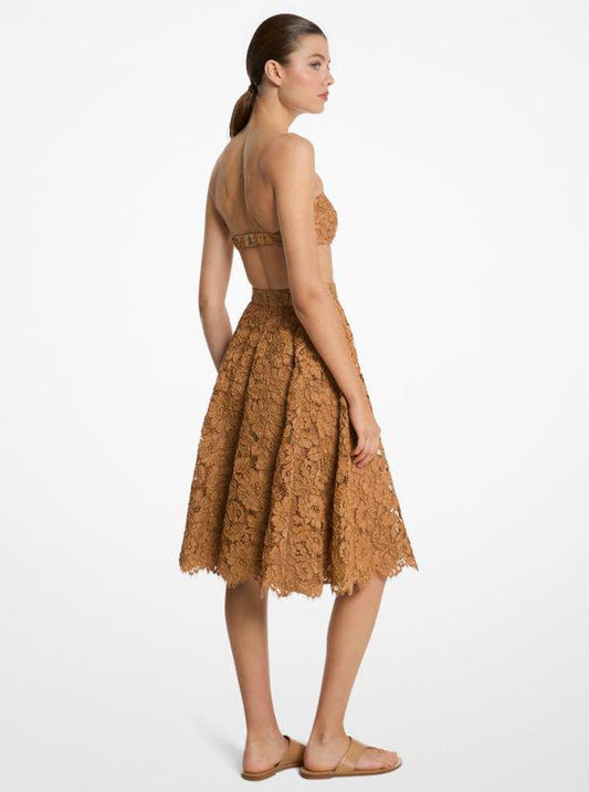Hand-Embroidered Floral Lace Circle Skirt
