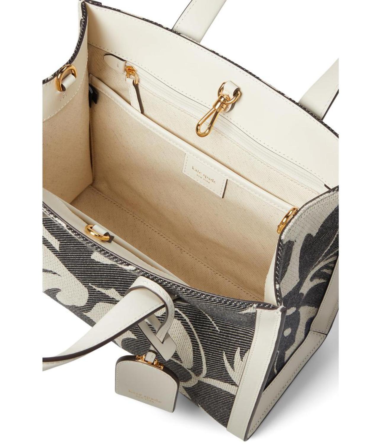 Manhattan Tropical Foliage Canvas Jacquard Small Tote