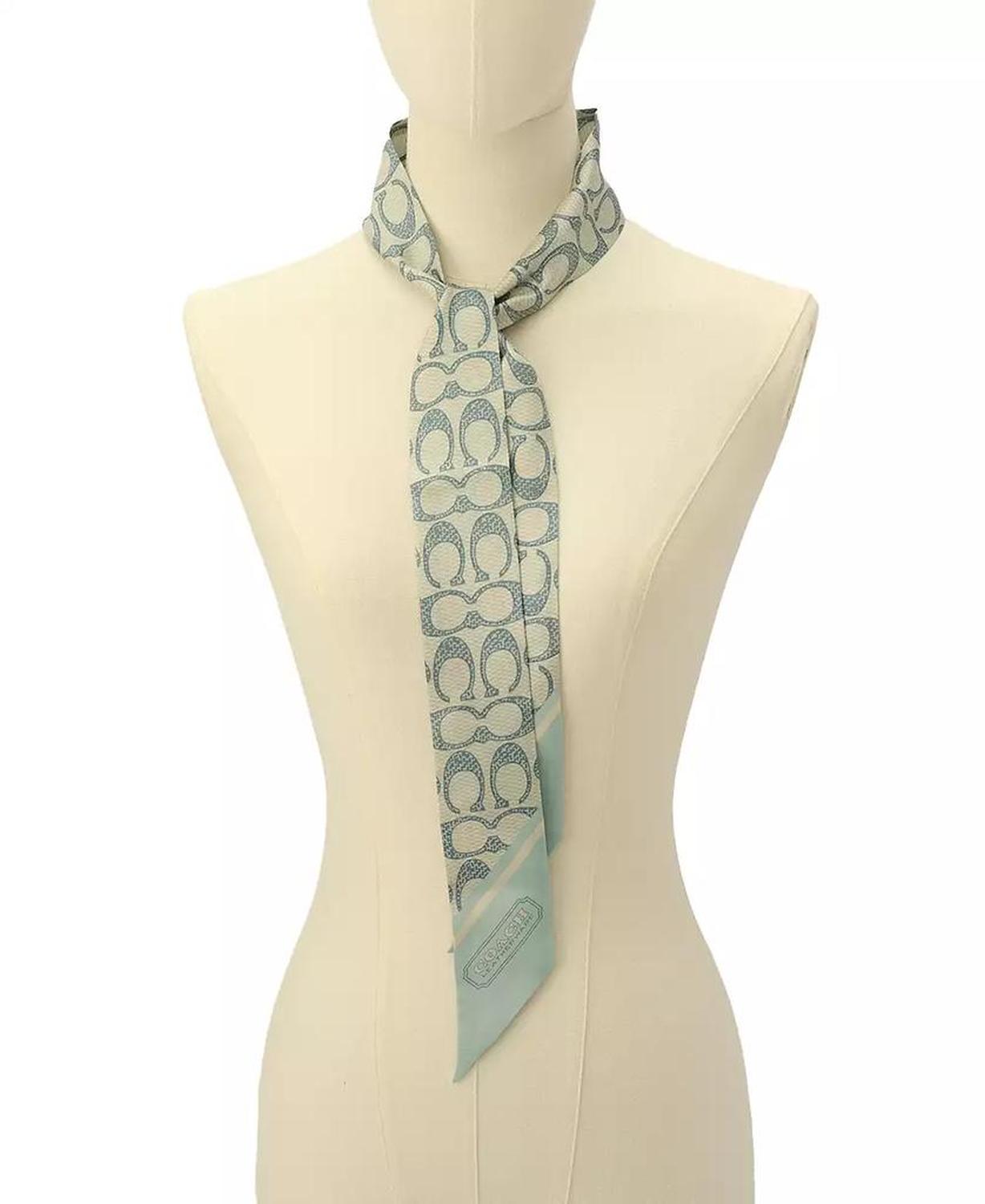 Women's Vintage Signature Print Silk Skinny Scarf