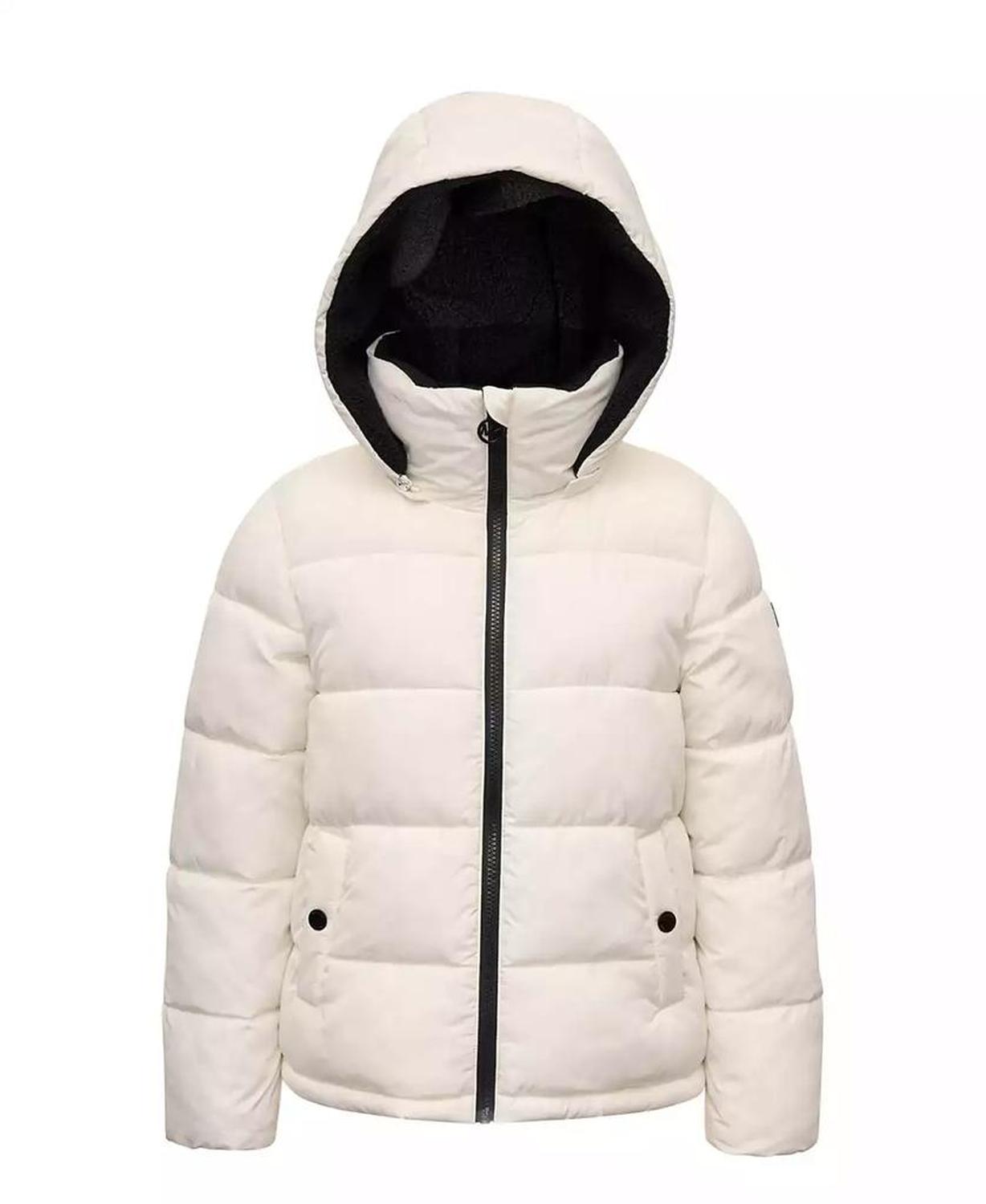 Toddler & Little Girls Puffer with Sherpa Collar