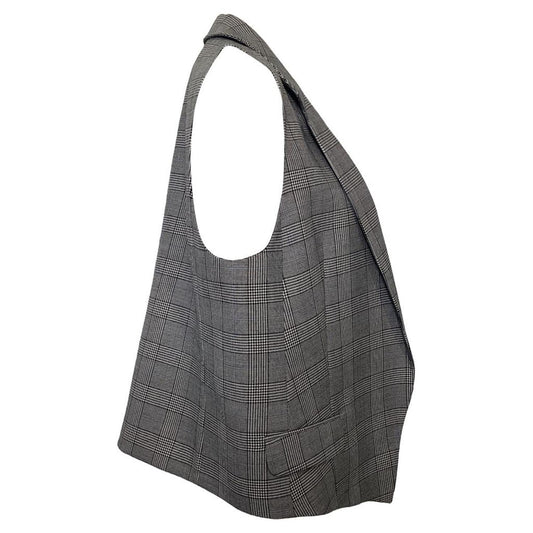 Collection Check Print Vest in Grey Wool
