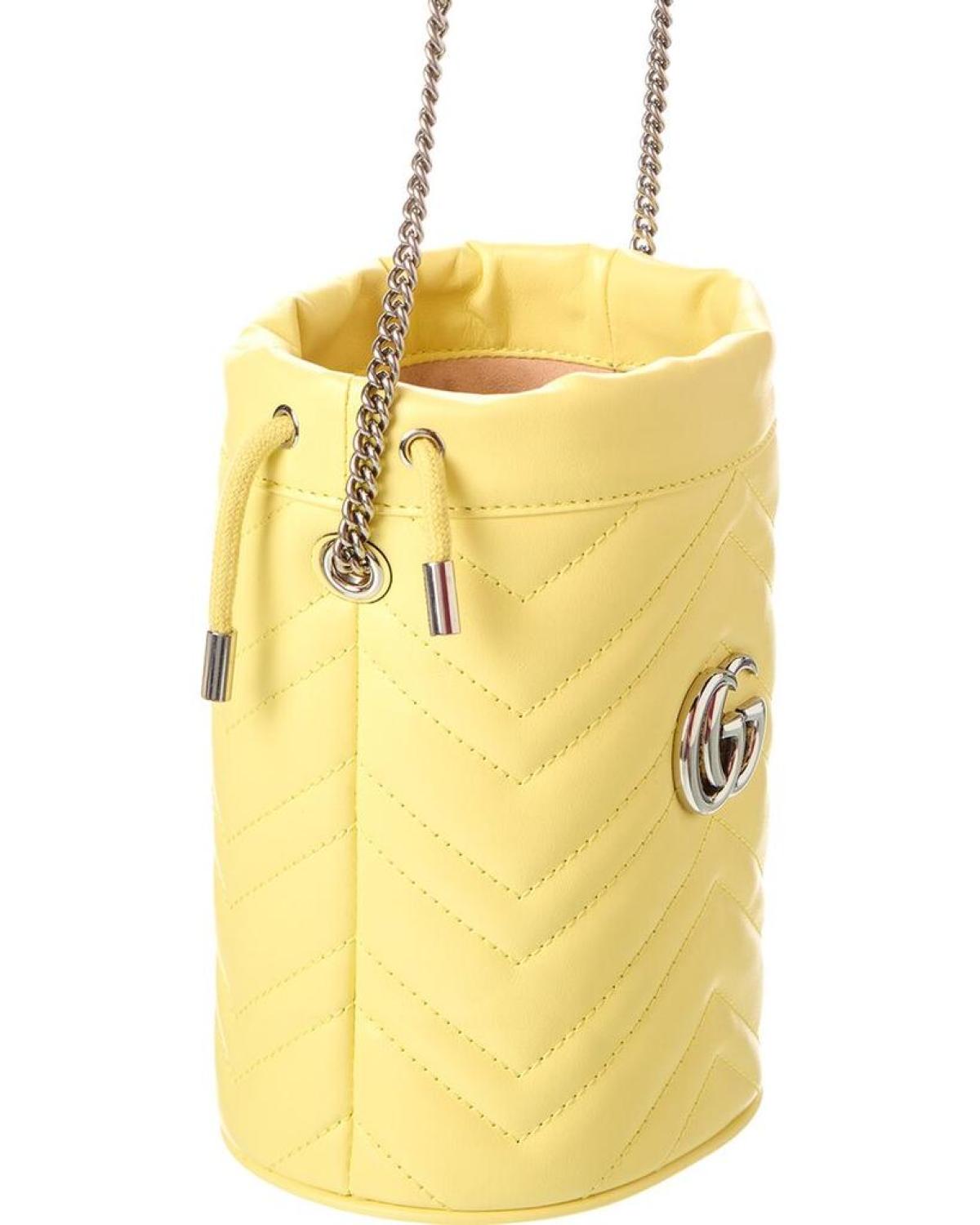 Gucci GG Marmont Mini Matelasse Leather Bucket Bag