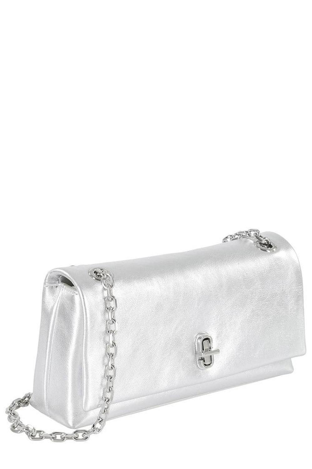 Metallic Leather Dual Chain Wallet
