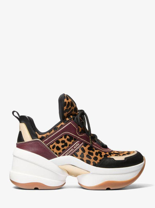 Olympia Leopard Print Calf Hair Trainer