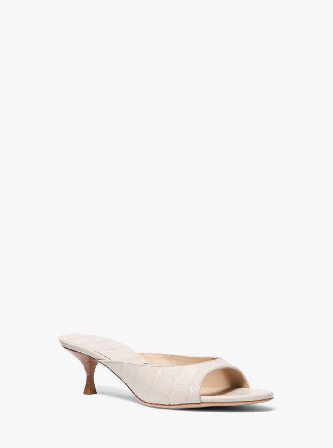 Arianna Crocodile Embossed Leather Mule