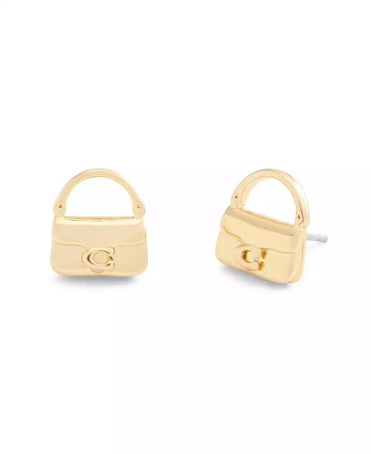 Gold Signature Handbag Stud Earrings