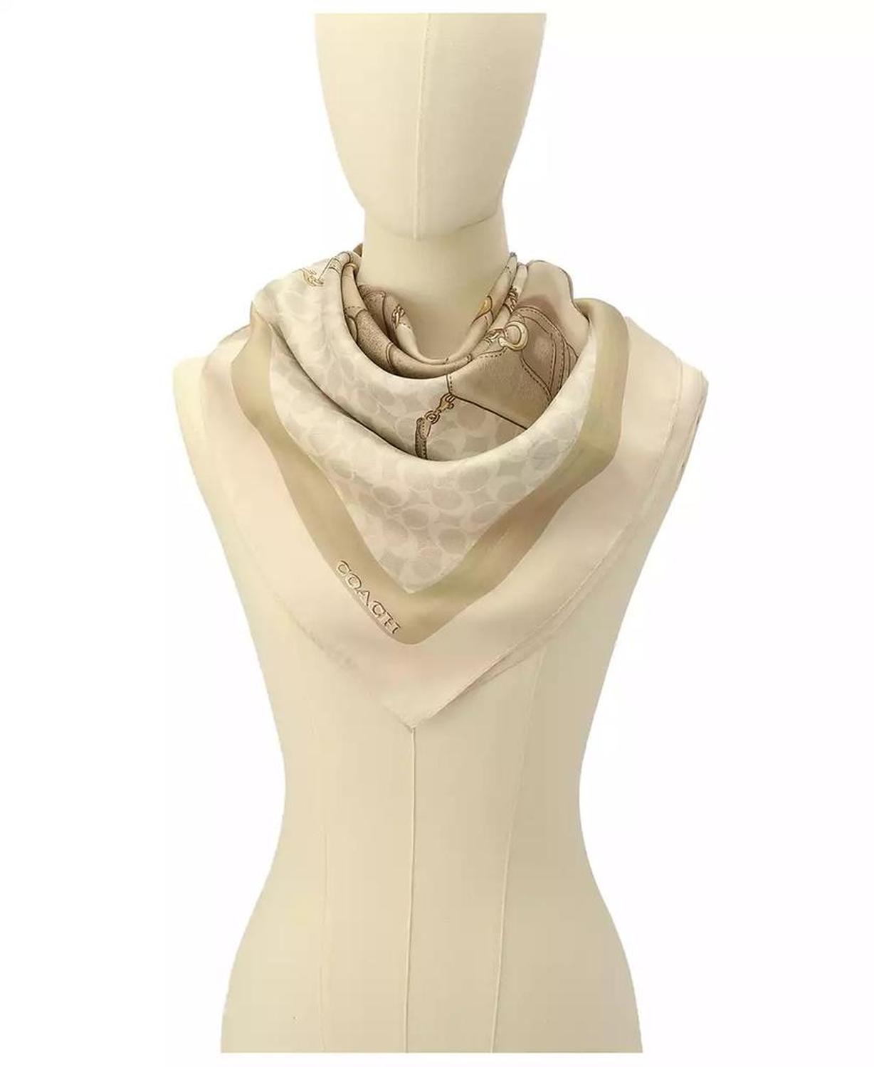Stacked Tabby Bags Print Silk Square Scarf