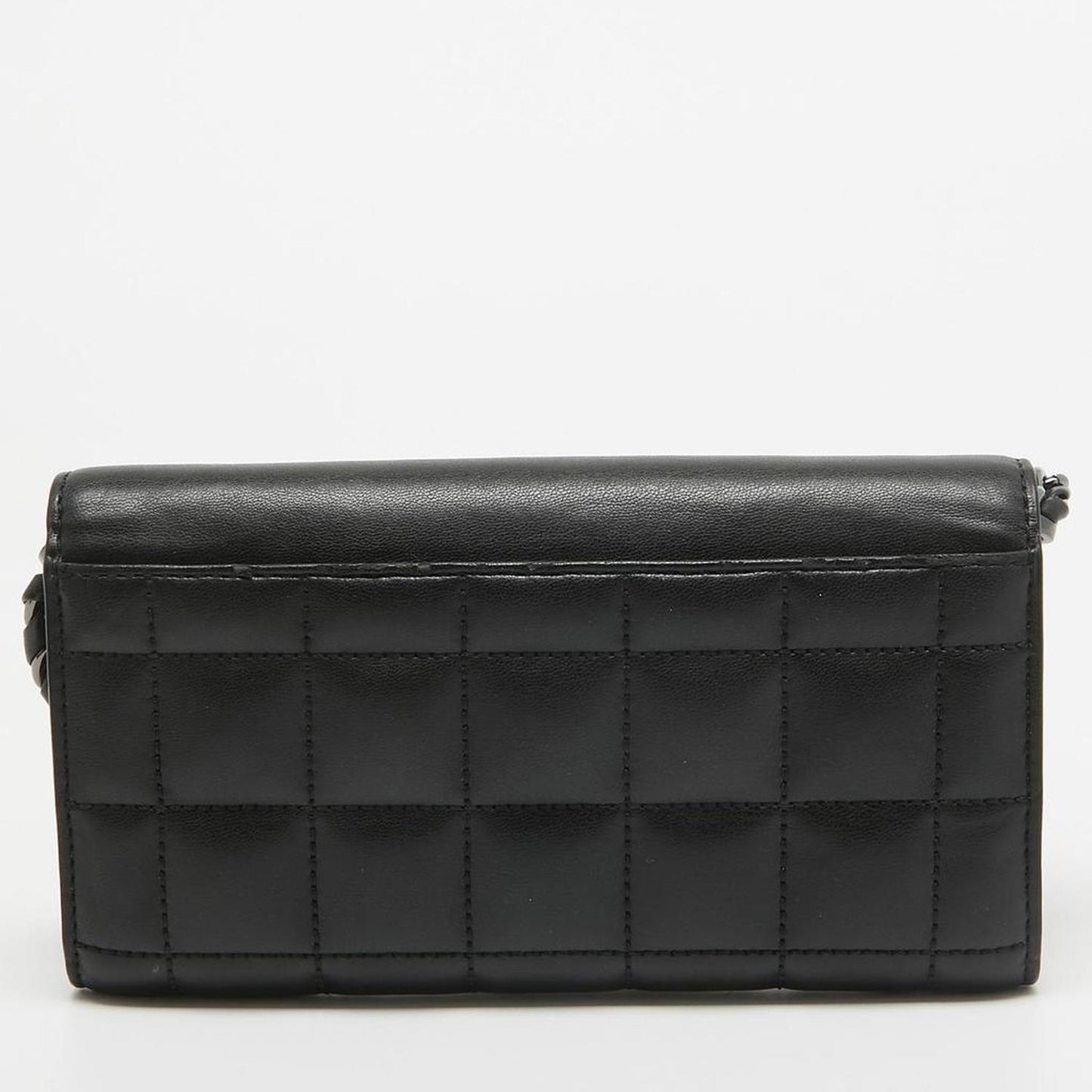 Michael Kors Black Quilted Leather Carmen Wallet On Chain