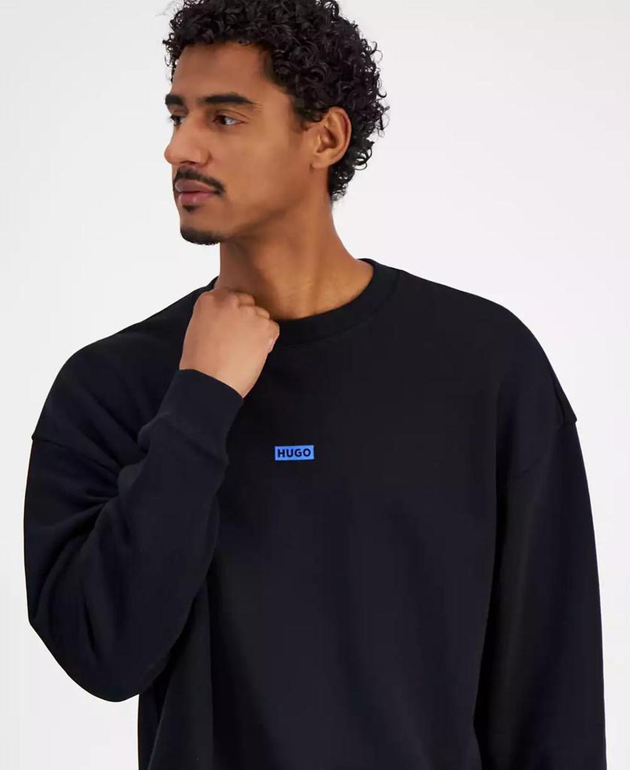 Men's Naviu Relaxed Fit Long Sleeve Crewneck Logo Sweatshirt
