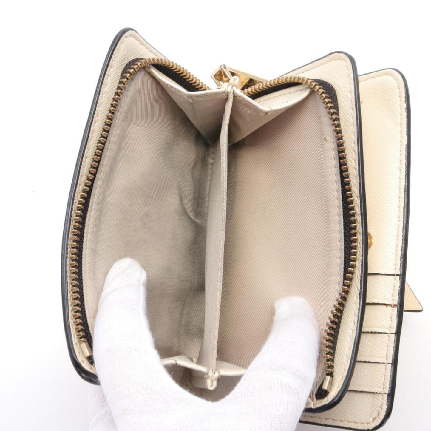 Snap Shot Bi-Fold Wallet Leather Beige