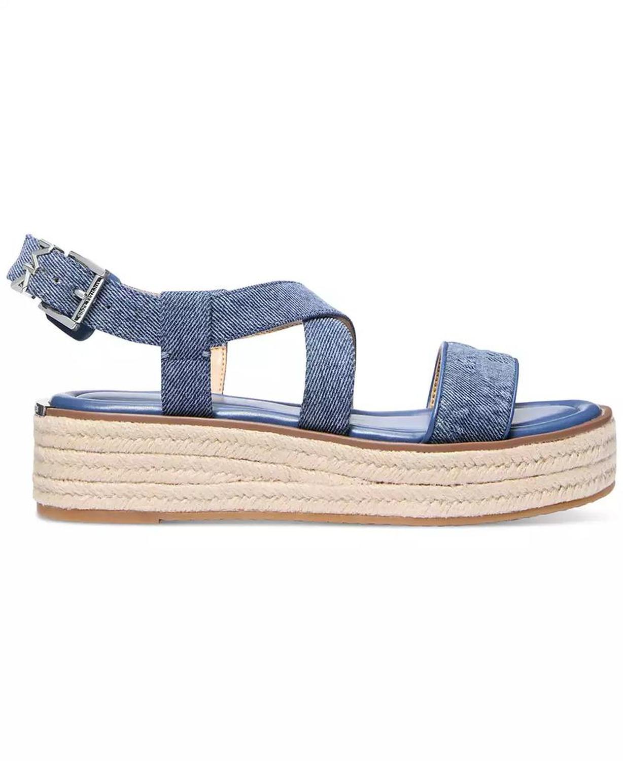 MICHAEL Lynn Leather Buckled Espadrille Sandals