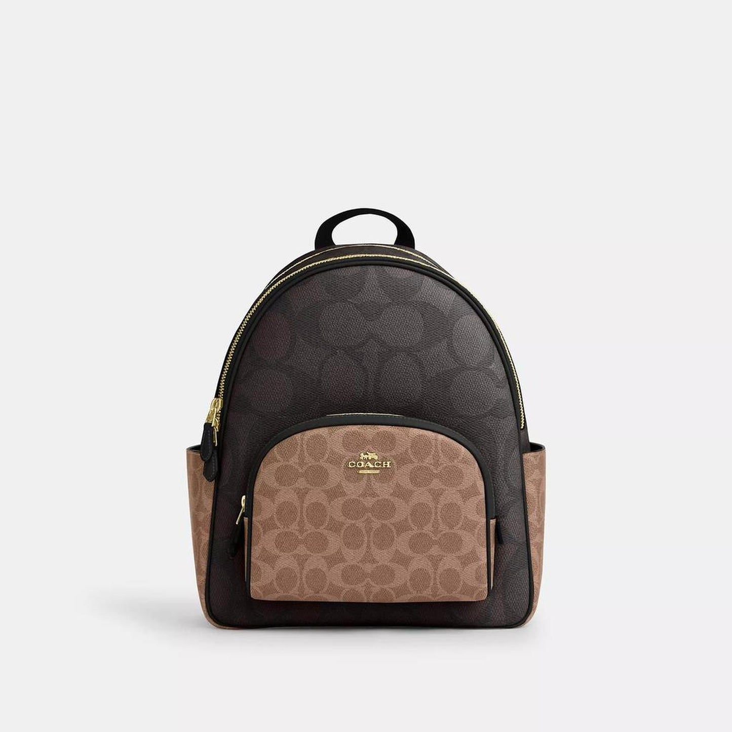 Court Backpack In Blocked Signature Canvas