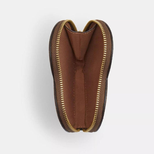 Heart Coin Case In Signature Canvas With Cherry Print