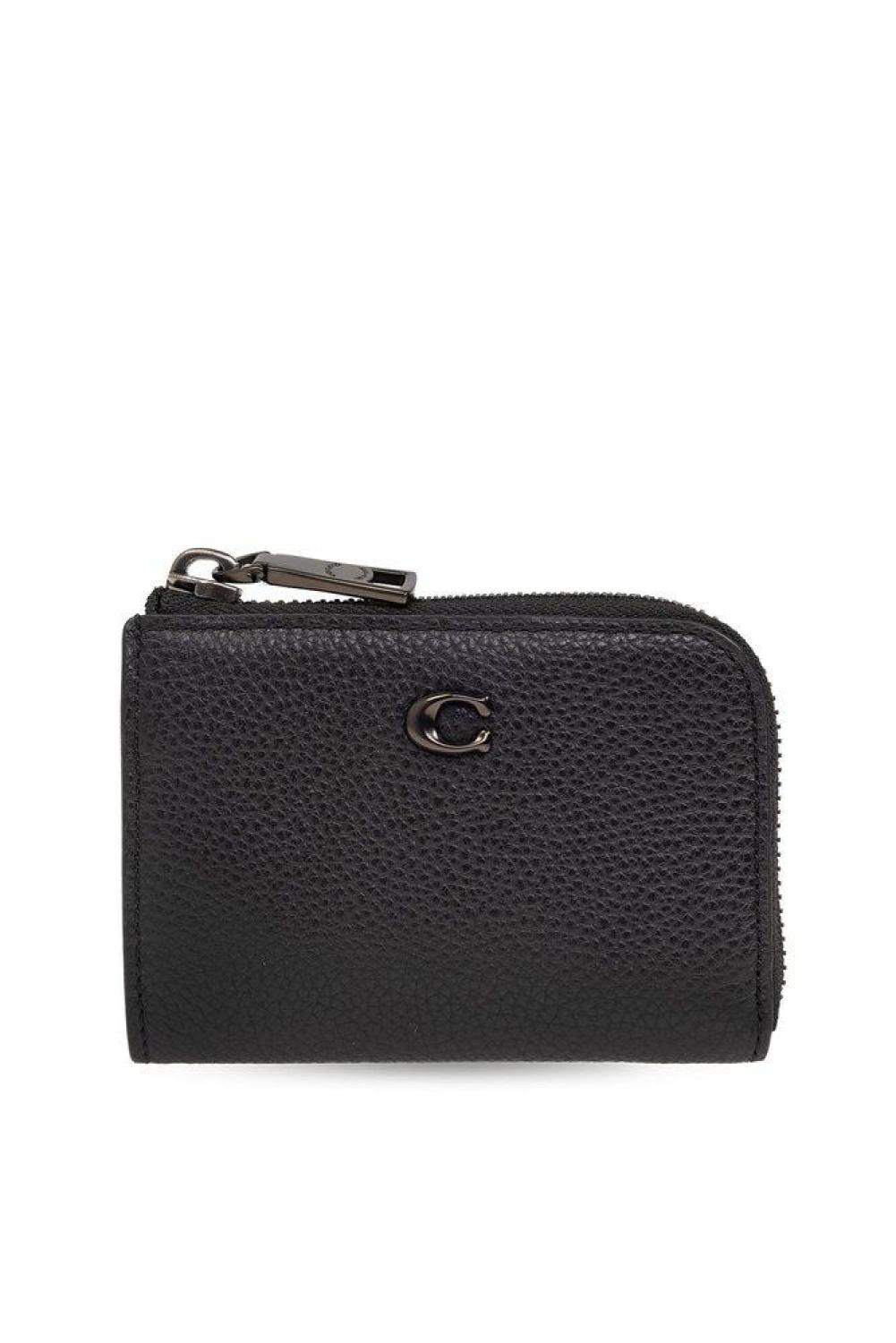 Coach Logo-Plaque Zipped Card Case