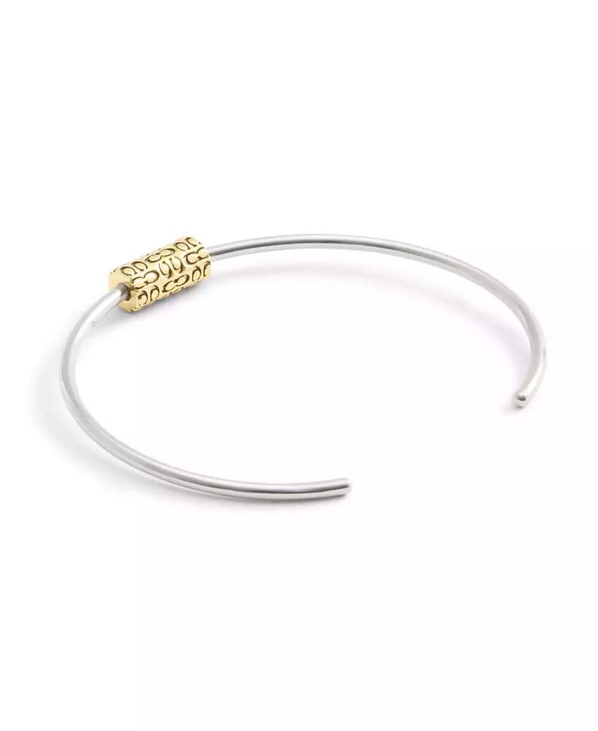 Two-Tone Signature Quilted Tube Cuff Bracelet