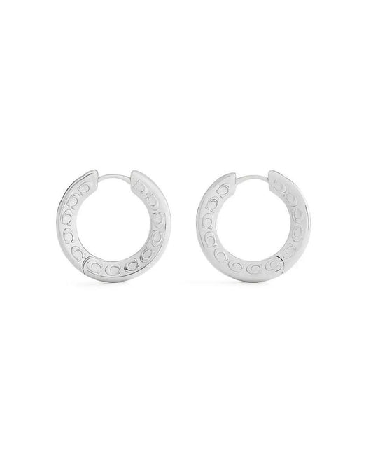 Signature C Minimal Hoop Earrings