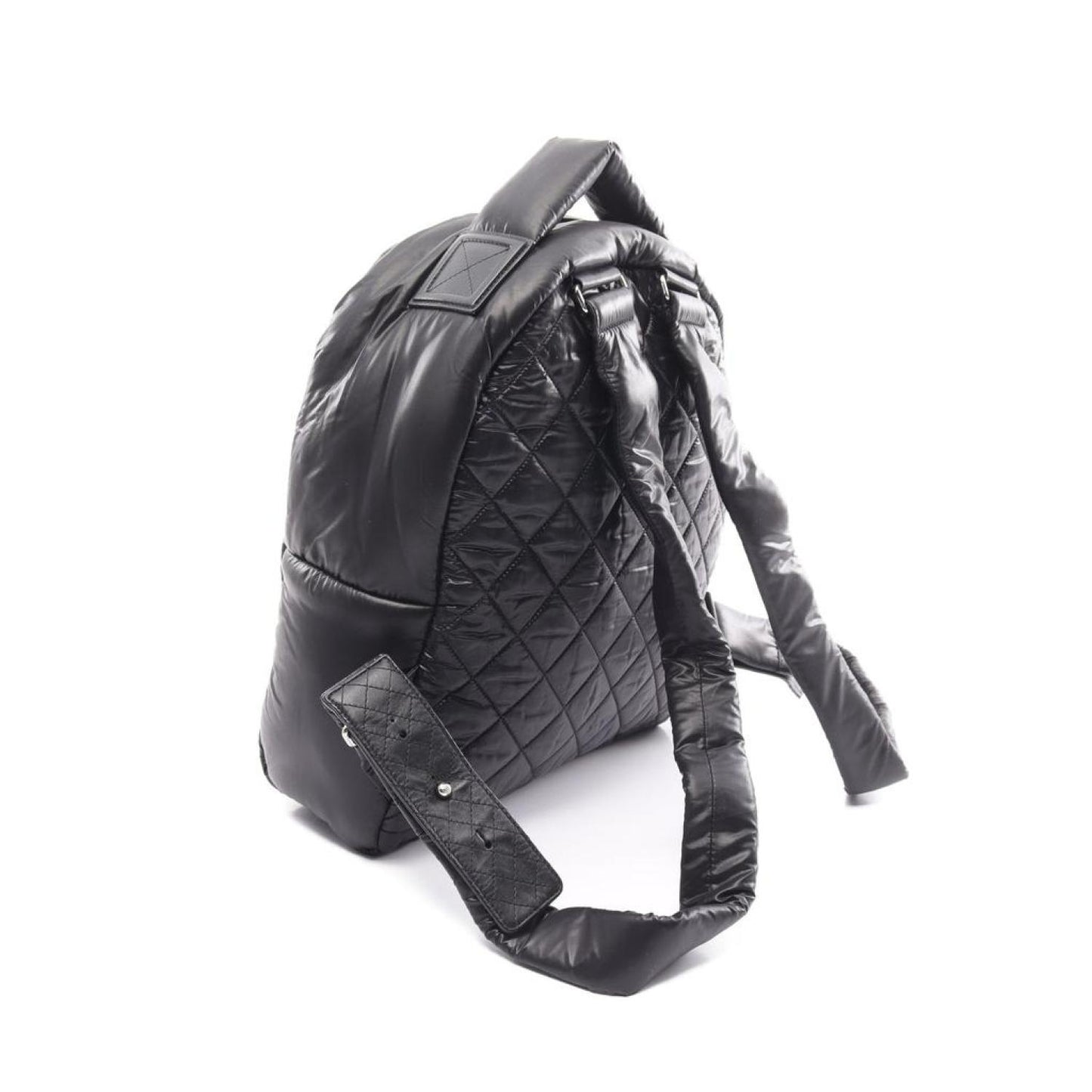 Coco Coon Backpack Rucksack Nylon Leather Silver Hardware