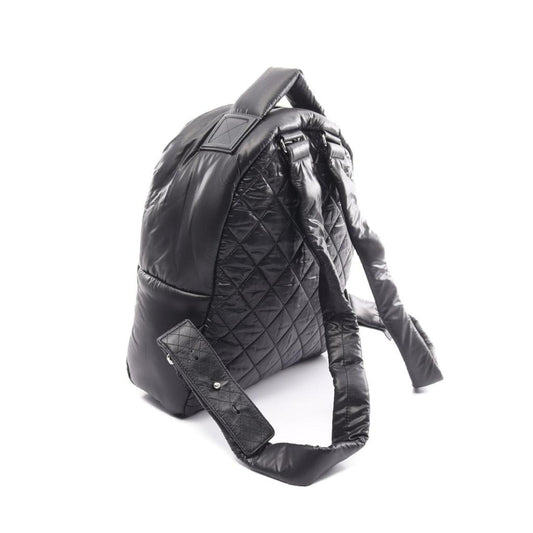 Coco Coon Backpack Rucksack Nylon Leather Silver Hardware