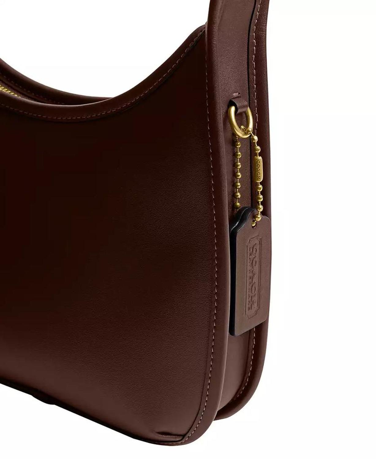 Small Glovetanned Leather Curve Zip Bag