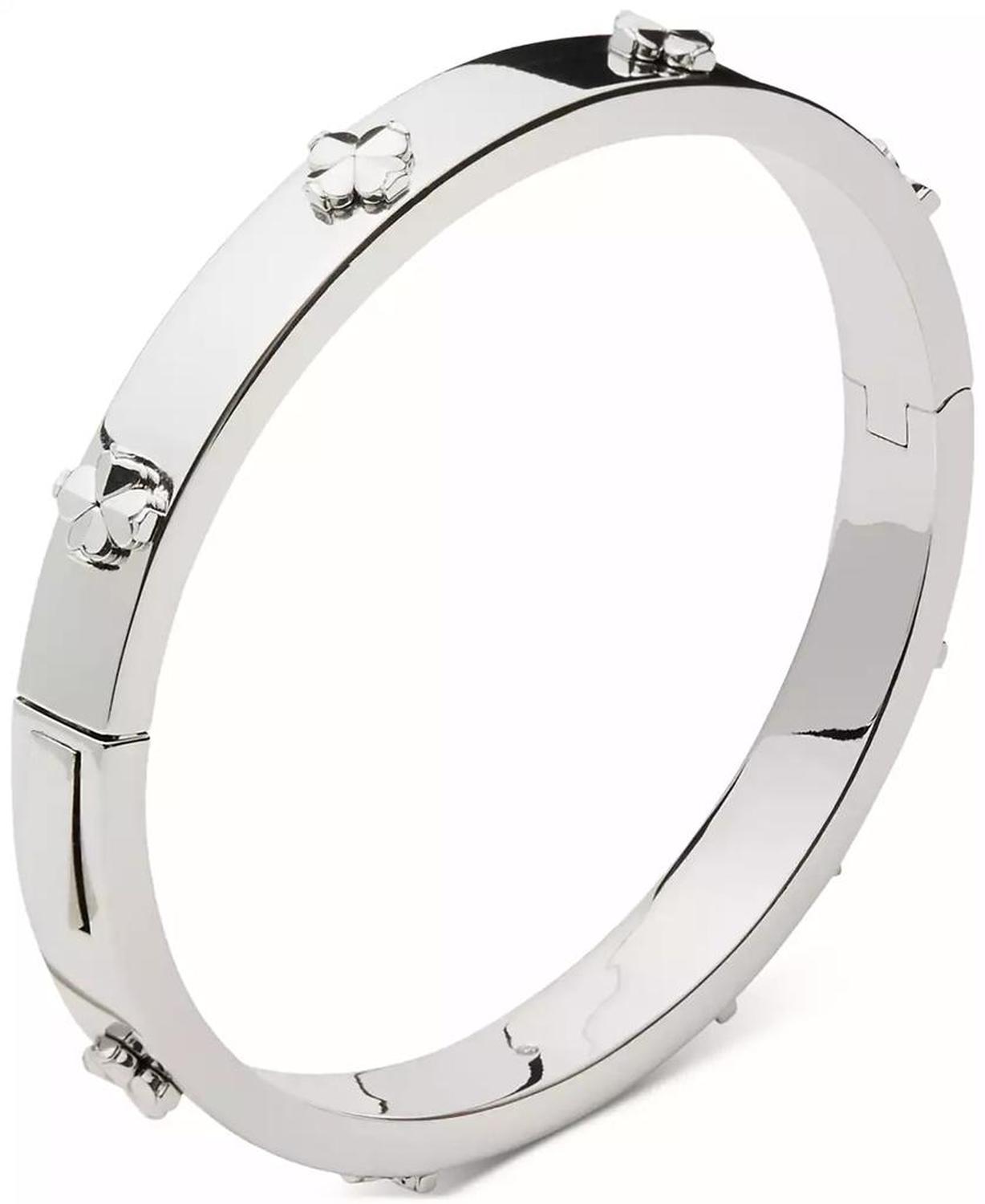 Spade Flower Hinge Bangle Bracelet